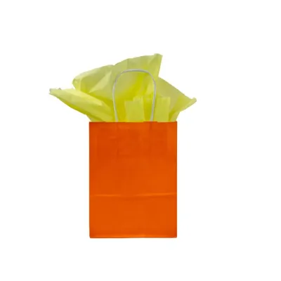 Paper Bag Twisted Handle 150 + 85 x 215 mm Orange - 250 pcs/box