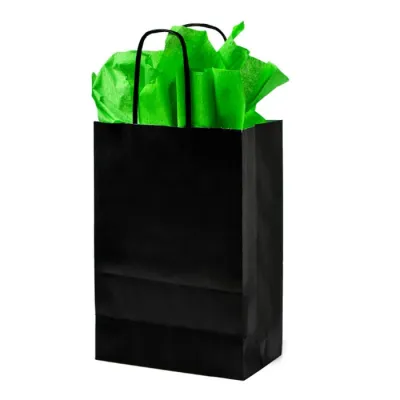 Paper Bag with Twisted Handle 320 + 120 x 420 mm Black - 250 pcs/box