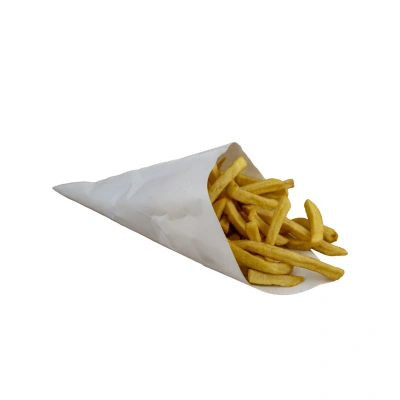 French Fries Bag - 50 grams - 15x15x21cm - white - 1,000 pcs/box
