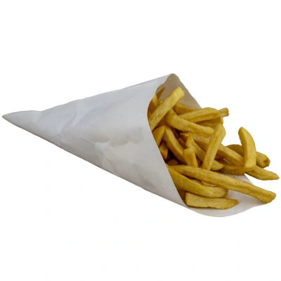 French Fry Bag - 250 grams - 23x23x32.5 cm - white - 1,000 pcs/ds