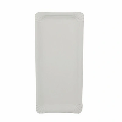 Cardboard Dishes (80 x 210 mm) - White - Rectangular - 400 pcs/ctn