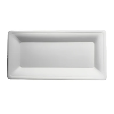 Rectangular Tray - Sugarcane - White - 13 x 26 cm - 500 pcs/box
