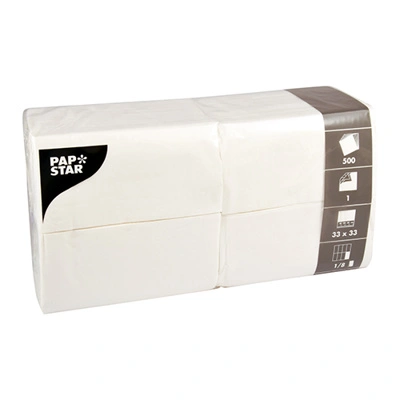 White Napkins - 1-ply - 1/8 Fold - 33x33 cm - 5,000 pcs/box