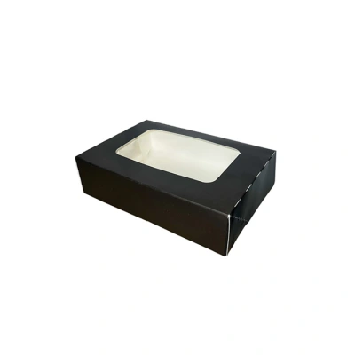 Sushi Box with Window Black - 160x100x50mm - 330 pcs/box