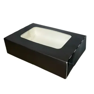 Sushi box with window Black - 240x150x50mm - 330 pcs/box.