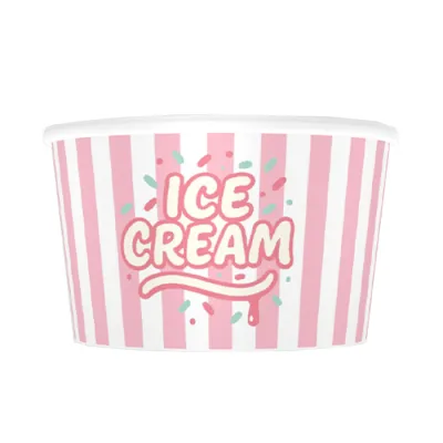 ICE CREAM CUP PINK 8OZ P1000