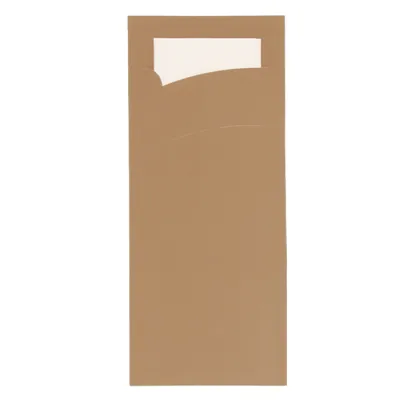 Cream cutlery pouch with napkin 95x220mm - 1,000 pcs/box