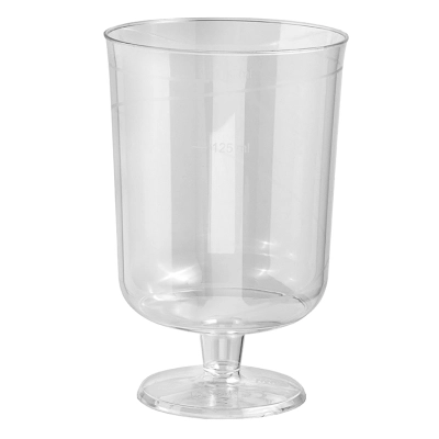 Plastic Wine Glass with Stem 175cc (PS) - 612 pcs/box.