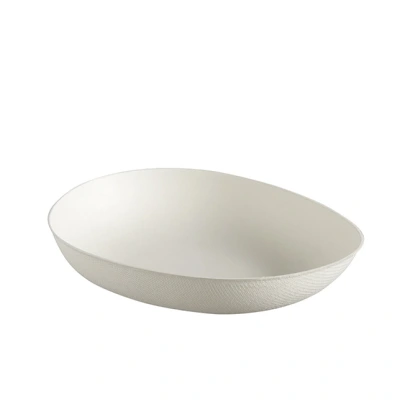 Bagastro Sugarcane Plate Oval White/150mm - 40 pcs