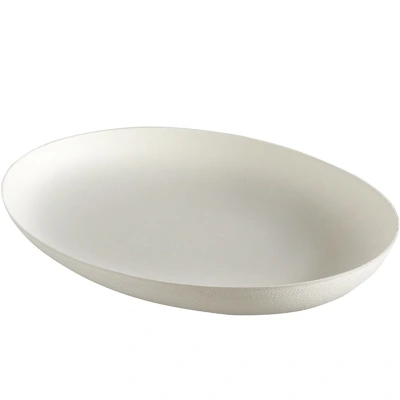 Bagastro Sugarcane Plate Oval White/230mm - 40 pieces