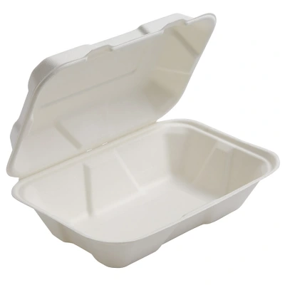 Lunch and Spring Roll Box Sugarcane White - 200 pcs/box.
