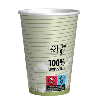BIO Coffee Cup 180cc/7oz (cardboard/PLA) - 1,000 pcs/box