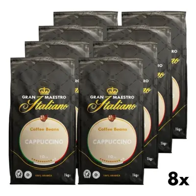 Coffee Beans Cappuccino - Gran Maestro Italiano 8x1kg