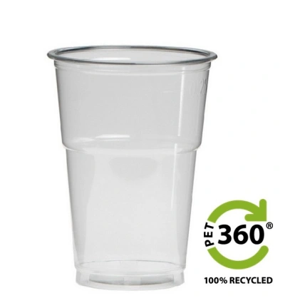 Sustainable plastic beer glass PET360® 250cc (300cc max) - 1,250 pcs/box.