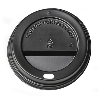 Black Lid (PS) for Cup 80mm/8oz - 1,000 pcs/box.