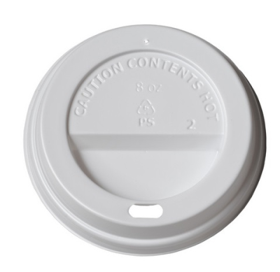 Lid White (PS) for cup 80mm/8oz - 1,000 pcs/box.
