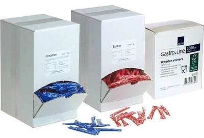 Combo: 500 sugar sticks, 500 creamer sticks + 1,000 wooden stir sticks