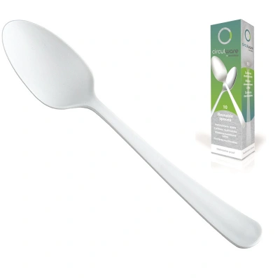 Reusable Spoon Gaia 190mm Off-white PPMF - 200 pcs (20 dzn x 10 pcs).
