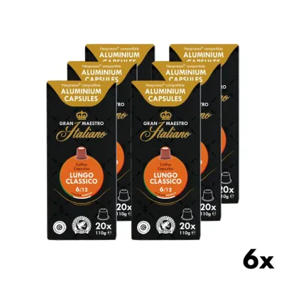 Coffee Capsules Lungo Classico - Gran Maestro Italiano 6x20pcs.