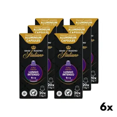 Coffee Capsules Lungo Intenso - Gran Maestro Italiano 6x20ps.