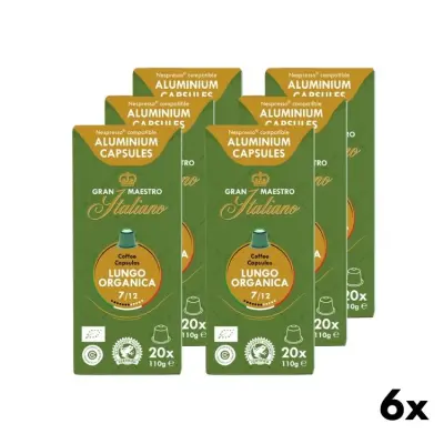 Coffee Capsules Lungo Organica - Gran Maestro Italiano 6x20pcs.