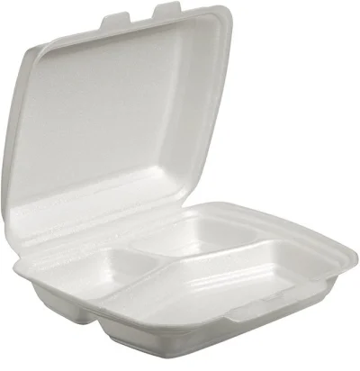 Menu Box XPS White/3 Compartments - 200 pcs/box