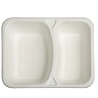 Bagasse Menu Tray 227/50 2C White - 400 pcs/box
