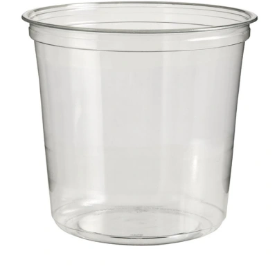 Sustainable Round Deli Container (Recycled PET) 750cc - 576 pcs/box.