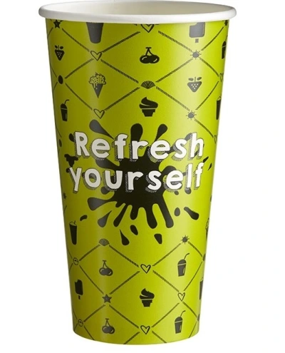 Milkshake Cup Cardboard Refresh 500ml/20oz - 1,000 pcs/box.