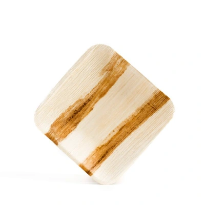Palm Leaf Plate Square 1-compartment 18x18cm - 100 pcs/box