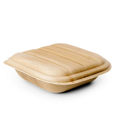 Palm Leaf Take-Away Box Square + Lid 20x20x5cm - 100 pcs/pack.
