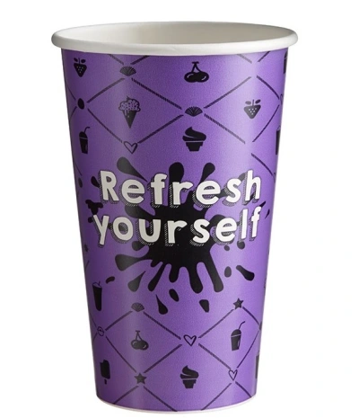 Milkshake Cup Cardboard Refresh 400ml/16oz - 1,000 pcs/box