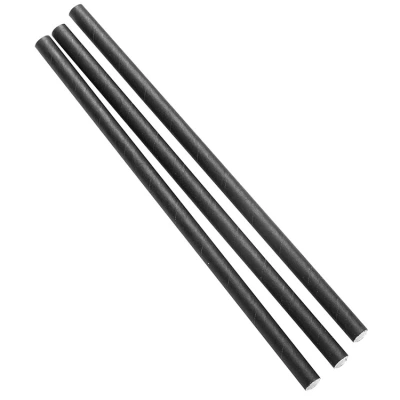 Black Paper Straws 195mm Ø8mm - 1,000pcs (10 x 100pcs)