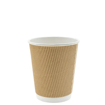 Cardboard Coffee Cup Ripple Kraft 200cc/8oz - 500 pcs/box