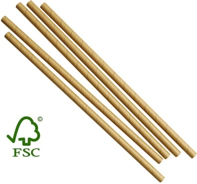Drinking Straws Paper FSC® Kraft 240mm Ø8mm - 100 pcs