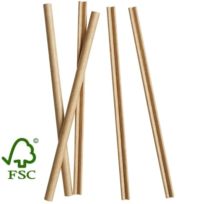 FSC® Kraft Paper Stir Sticks 140mm Ø6mm in Dispenser 500 pcs