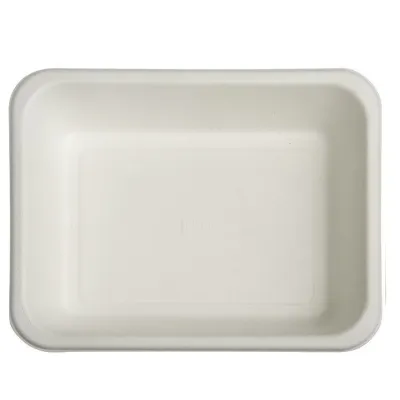 Bagasse Menu Tray 227/50  1C White - 400 pcs/box