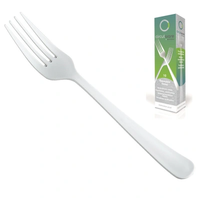 Reusable Fork Gaia 190mm Off-white PPMF - 200pcs (20 dzn x 10pcs).
