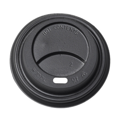 Black Lid (PS) for Cup 70mm/6oz - 1,000 pcs/box